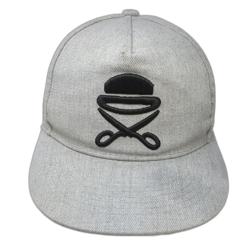 Cayler & Sons 5 Panel Gray One Size Hat Scissors Logo Snapback Flat Brim
